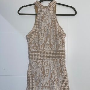 Pretty Little Thing Lace cream and white dress